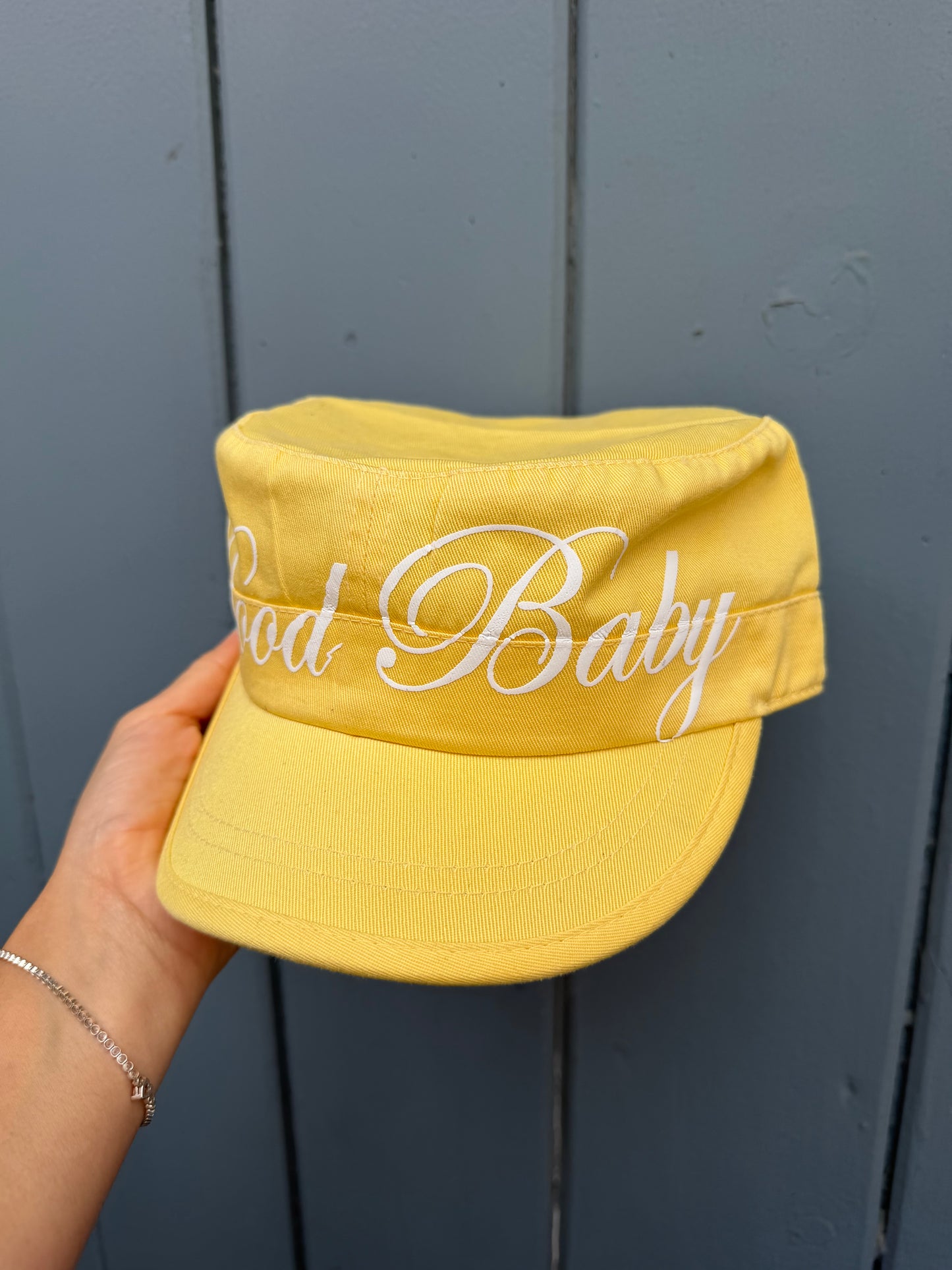 Hood Baby Logo Butter Yellow Cadet Script Hat
