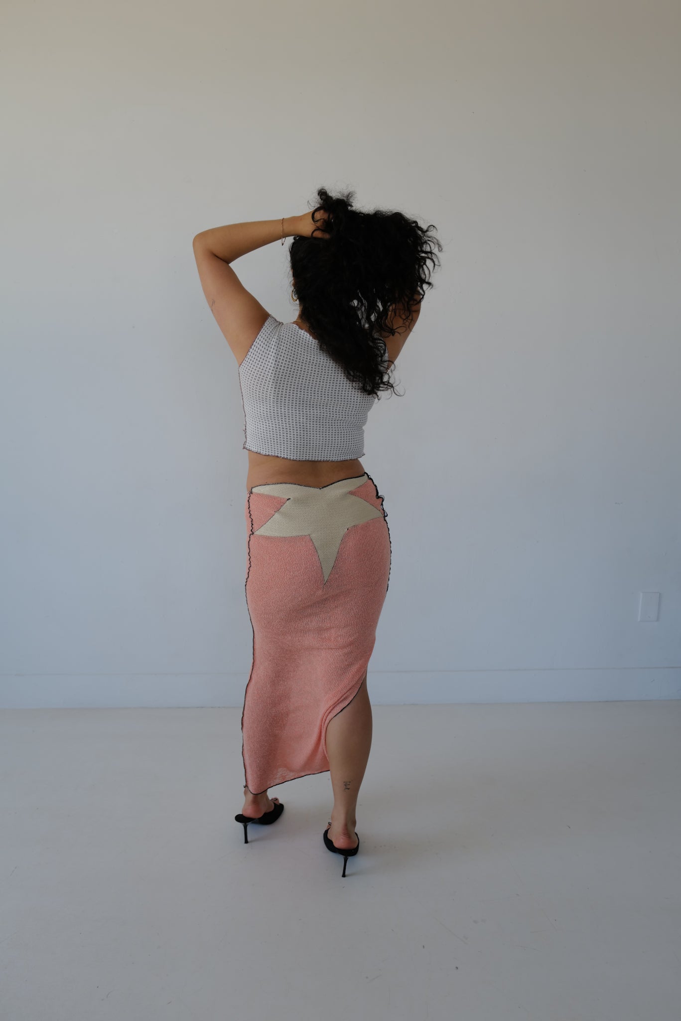 Hood Baby Peach Star Logo Maxi Skirt Sz S-M