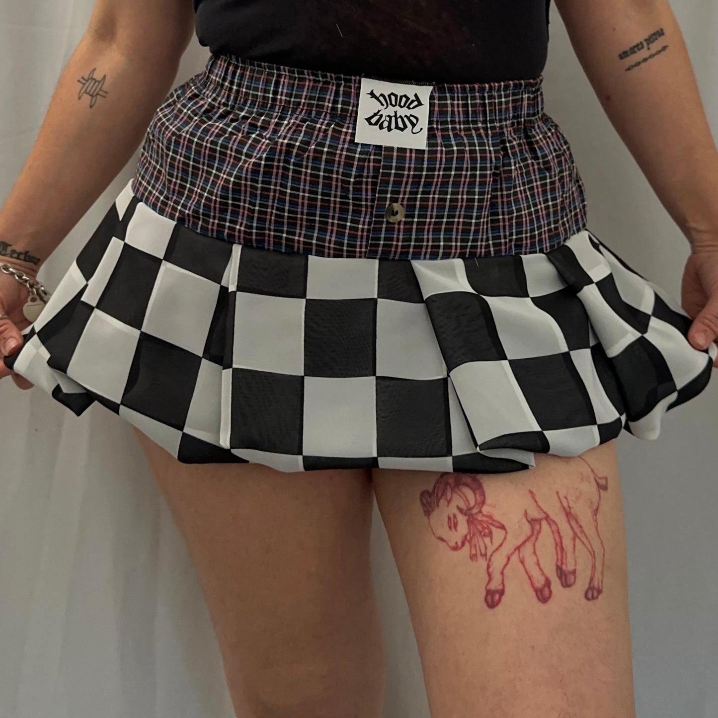 Fool 4 You Mini Checkered Bubble Skirt