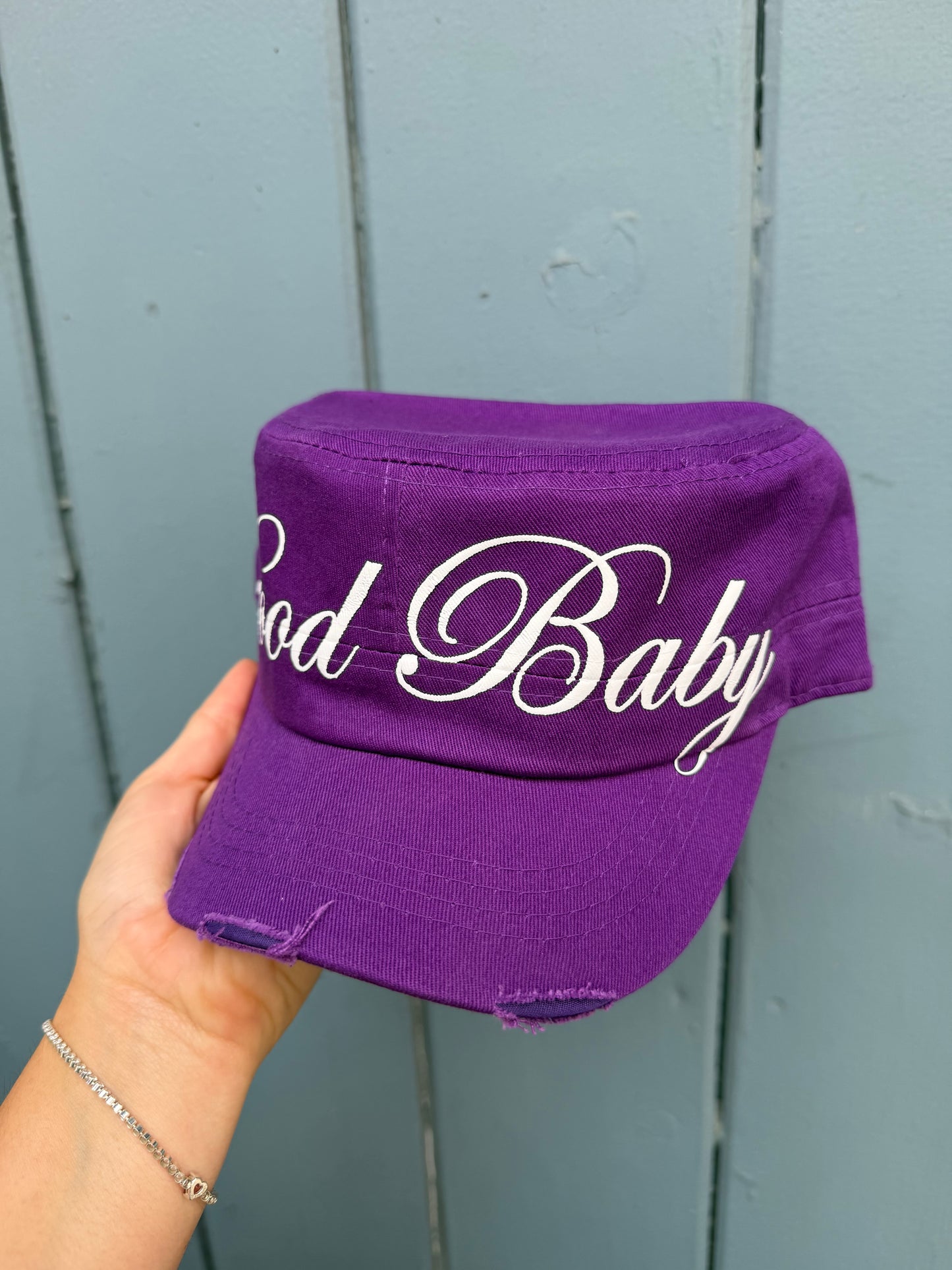 Hood Baby Logo Purple Cadet Script Hat