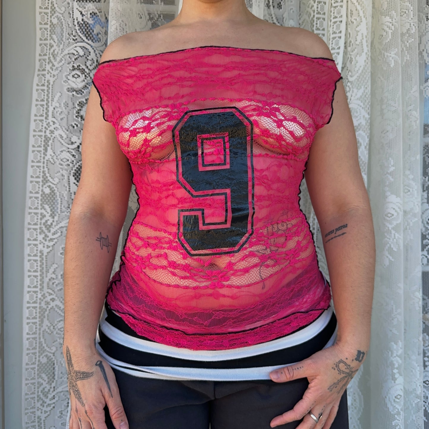 Princess Neckline Red Lace 9 Jersey Choose Size