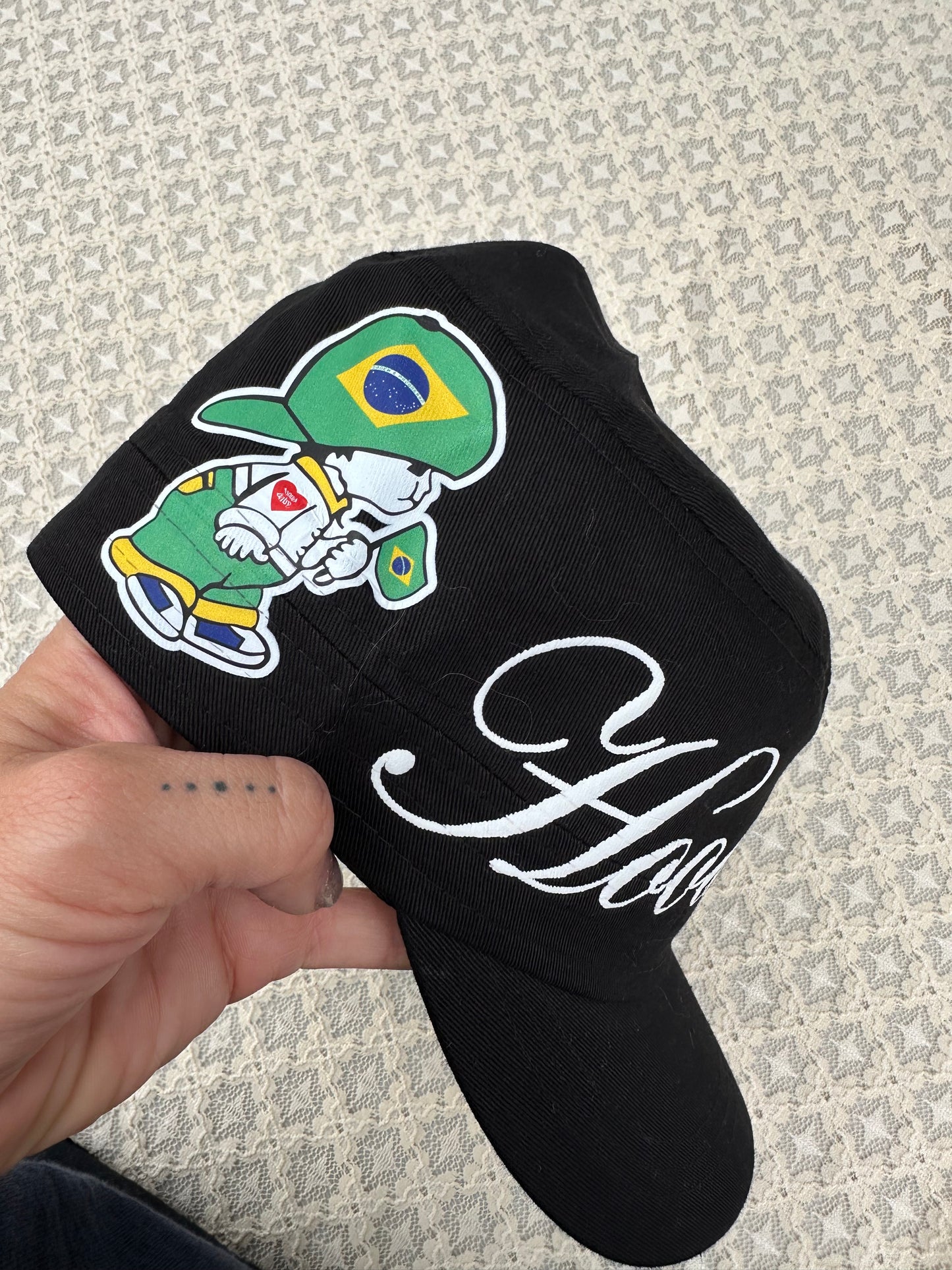 Black Brazil Script Hat
