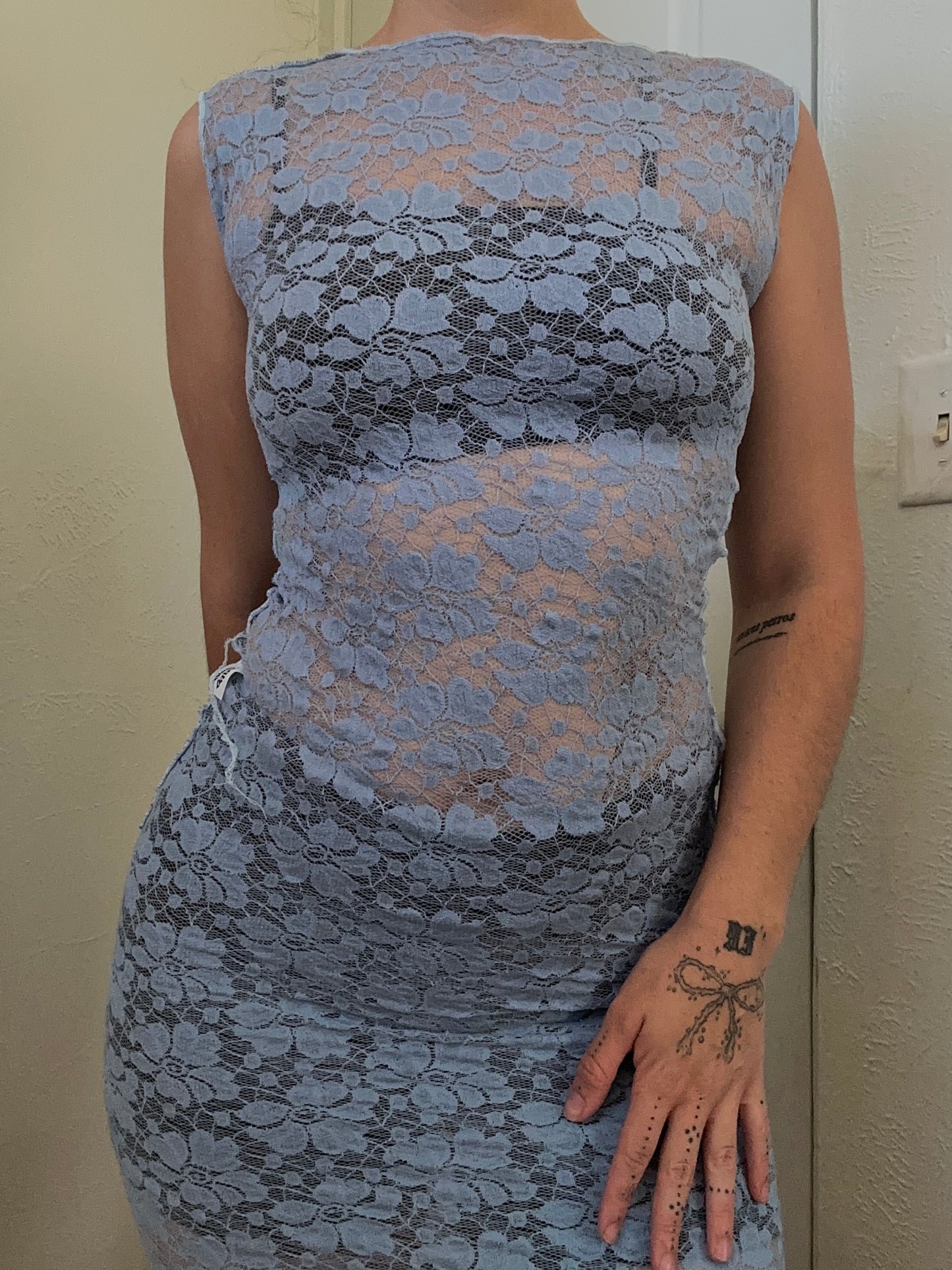 Hood Baby Lace Baby Blue Sz S-M Dress