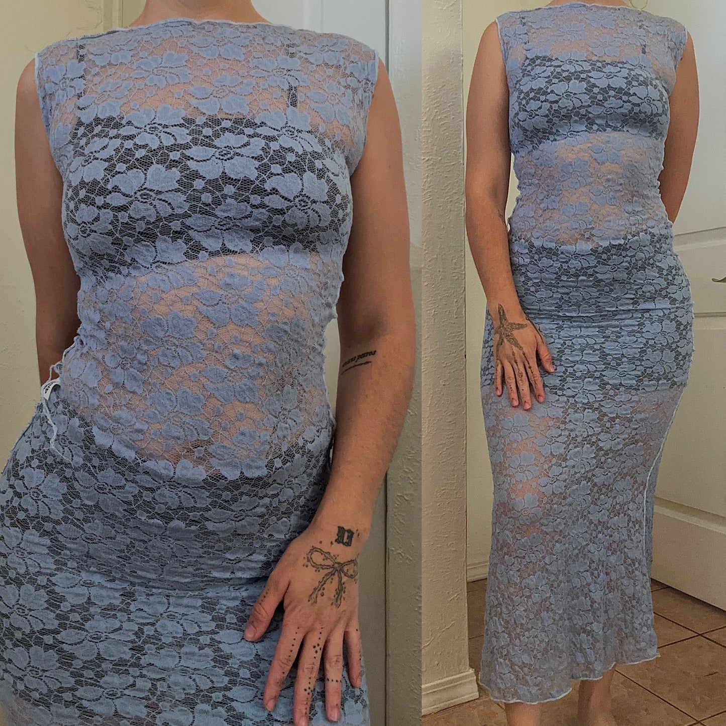 Hood Baby Lace Baby Blue Sz S-M Dress