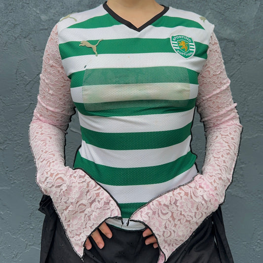 Sporting Vintage Portugal Jersey Top (Sourced in Japan) Sz S-M