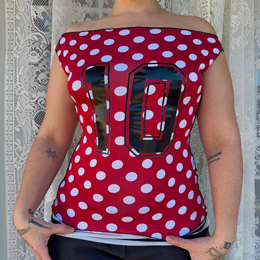 Princess Neckline Polka Dot 10 Jersey Choose Size