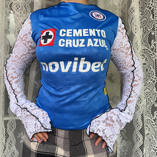 Cruz Azul + Baby Blue Dot Sleeve Jersey M