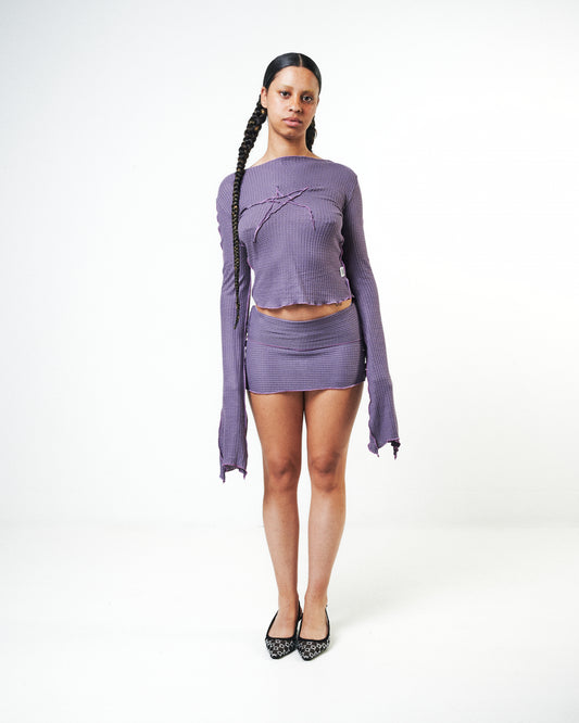 Woman’s Star Purple Light Knit Long Sleeve
