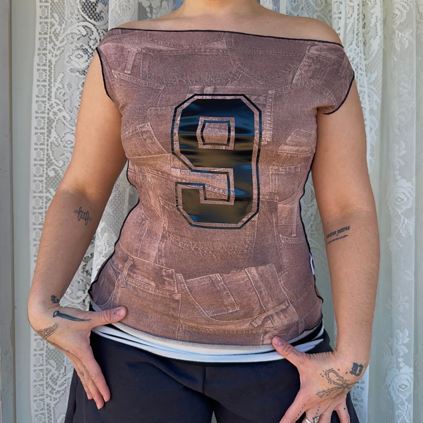 Princess Neckline Jegging 9 Jersey Choose Size