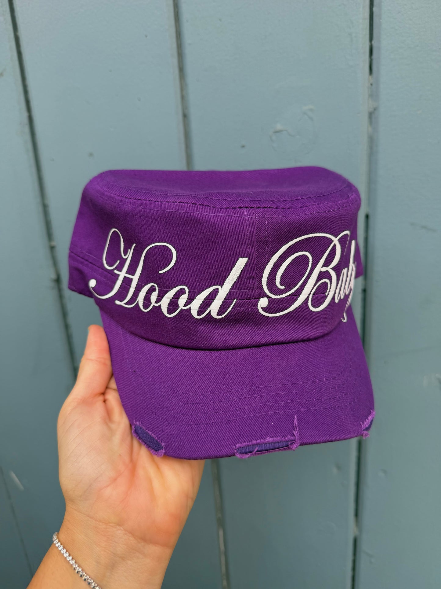 Hood Baby Logo Purple Cadet Script Hat