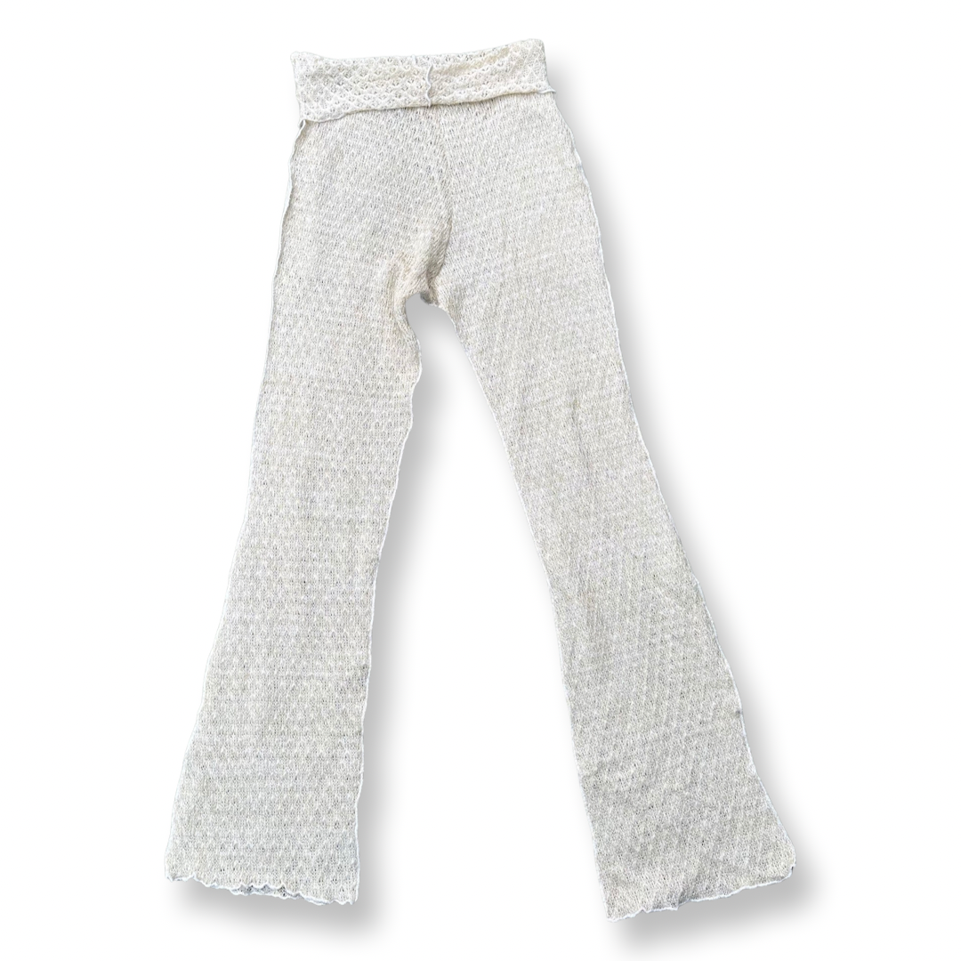 Light Knit Glittery Sheer  Sz S-M Pants Fold Over